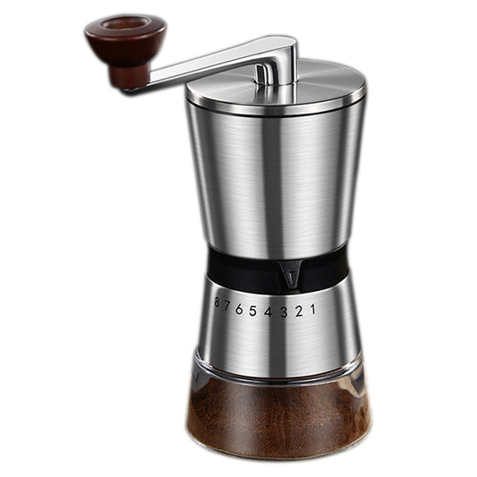 Espresso Manual Coffee Grinder Mini Portable Stainless Steel Adjustable Coarse Settings Hand Crank Coffee Bean Machine